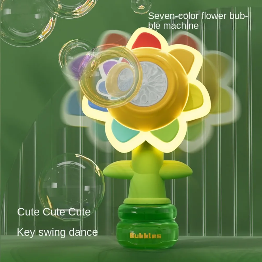 Electric Sunflower-Shaped Portable Kids Fun Bubble Maker Toy - Image 3