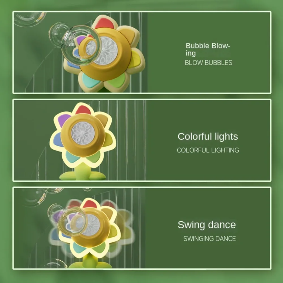 Electric Sunflower-Shaped Portable Kids Fun Bubble Maker Toy - Image 6