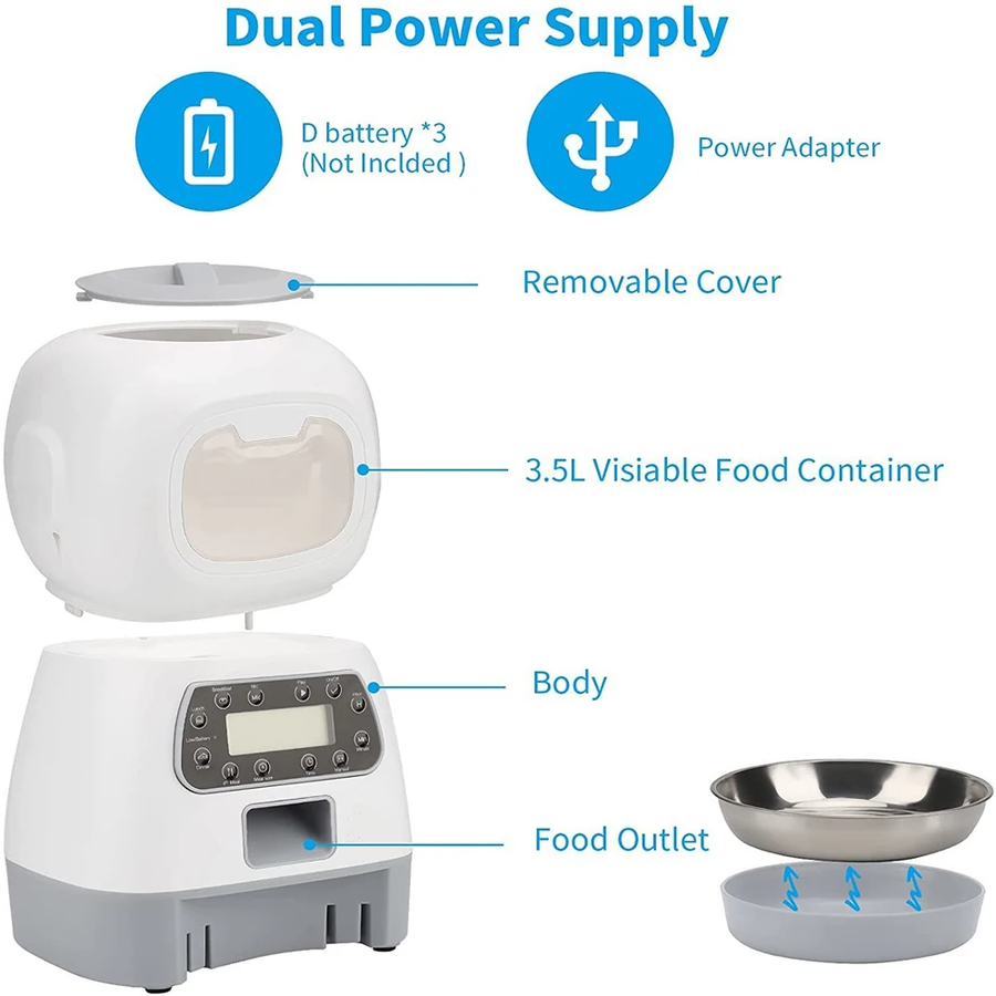 2-Way Splitter Automatic Smart Pet Feeding Station - Image 5