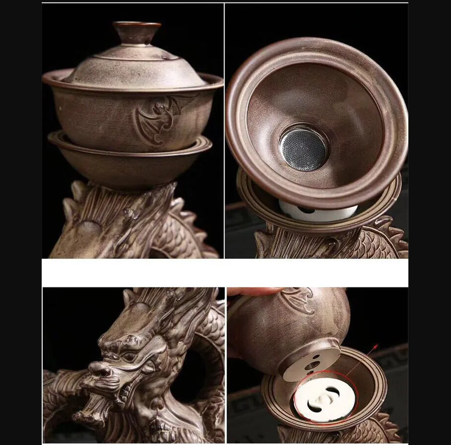 Ceramic Portable Traditional Dragon Tea Set - Image 6