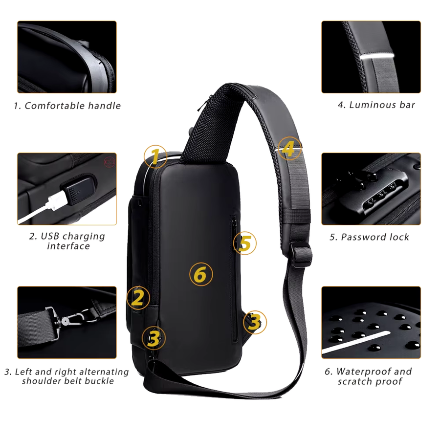 Crossbody Leather Anti-Theft Waterproof Bag - Image 1