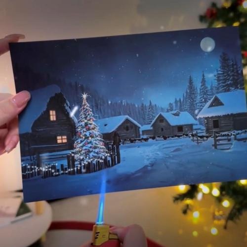 Happy Christmas Village Light-Up Led Postcard - Image 3