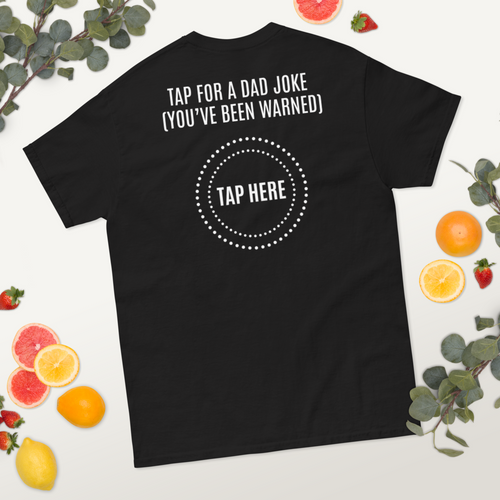 Tap For a Dad Joke Funny Cotton T-Shirt - Image 0