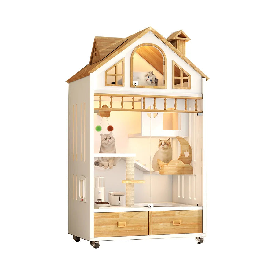 Wooden Luxury Indoor Large Cozy Cat House - Image 7