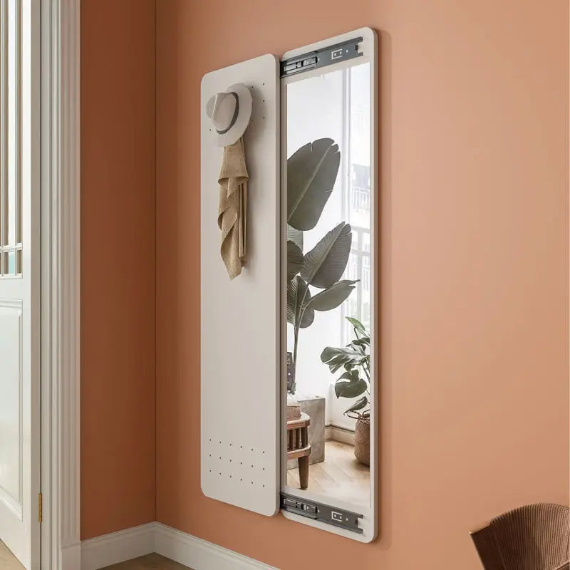 Space Saving Hidden Hanging Hooks Hallway Dressing Mirror - Image 2