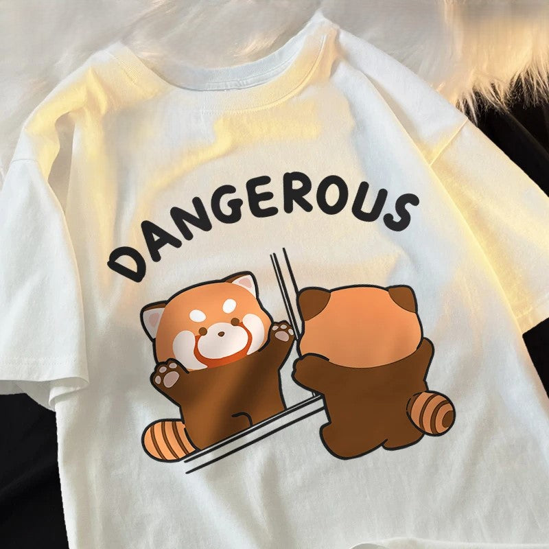 Dangerous Raccoon Looking In The Mirror T-Shirt - Image 5