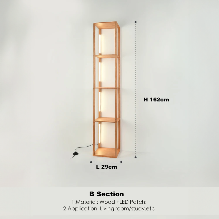 Elegant Wooden LED Light Nordic Shelf - Image 11
