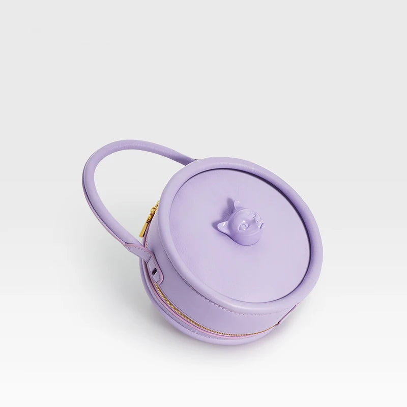 Roundabout Catface Leather Handbag - Image 2