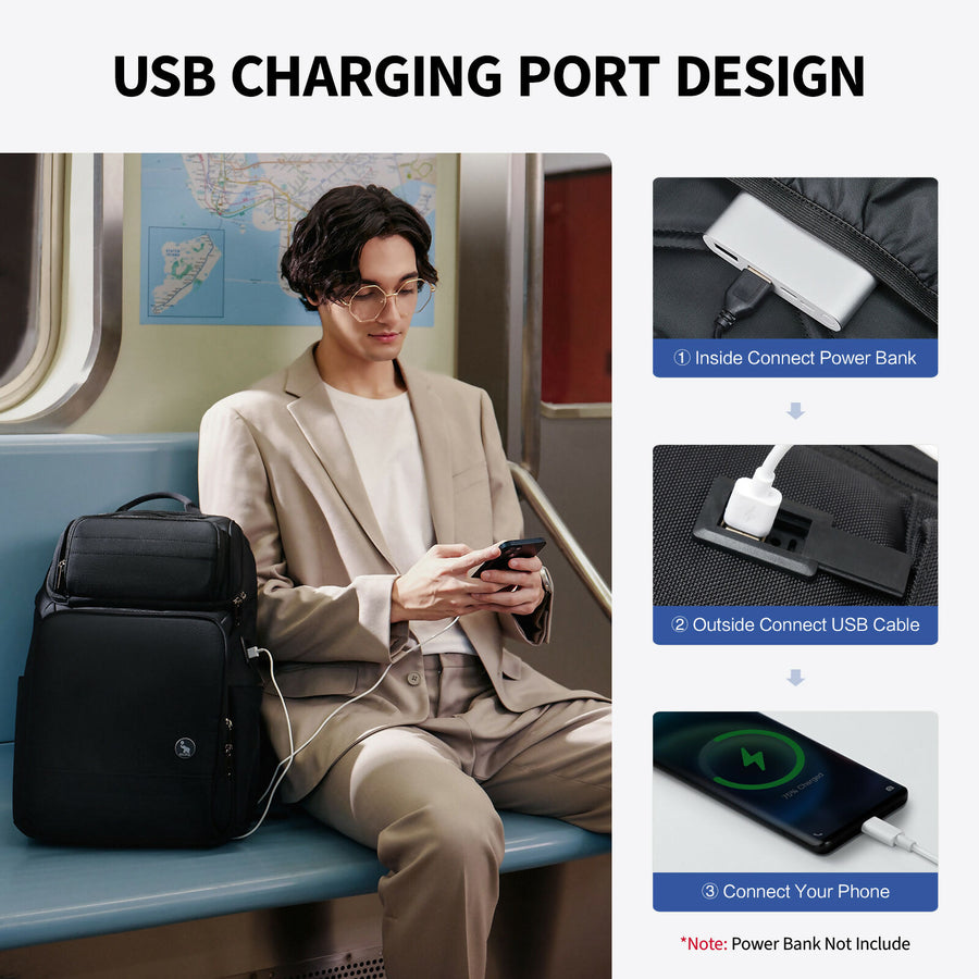 OIWAS 15.6” Laptop Backpack With USB Charging Port - Image 1