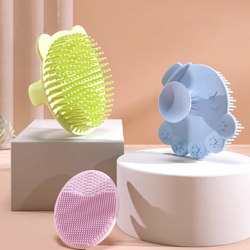“Transform Baby Bath Time with the Infant Bathing Silicone Gentle Head Massage Brush Comb”