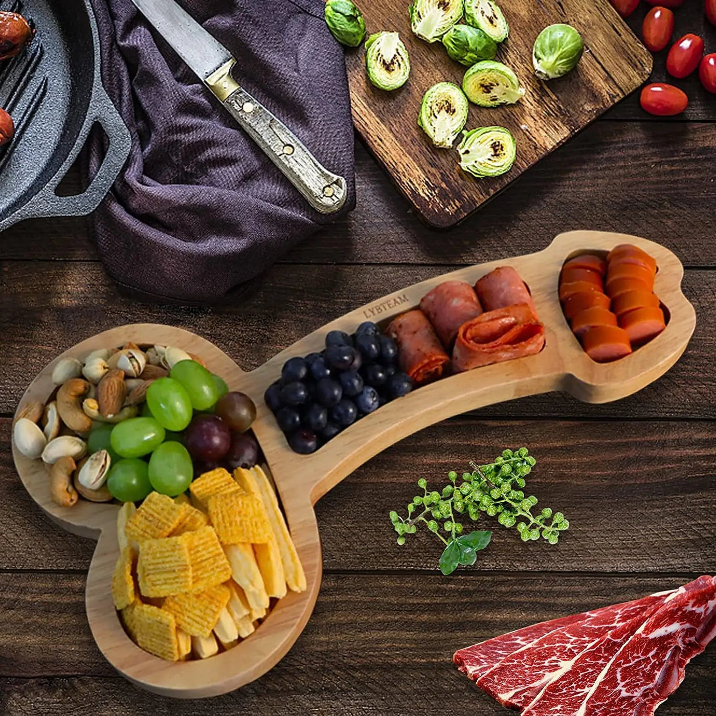 “The Perfect Gift: Funny Adult-Themed Multi-Compartment Serving Board for Entertaining”