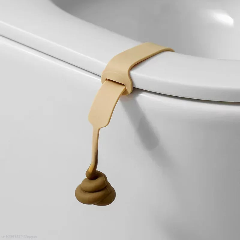 Unconventional Gift Idea: Discover the Poop Shape Silicone Toilet Lid Lifter for a Hygienic and Fun Bathroom Experience
