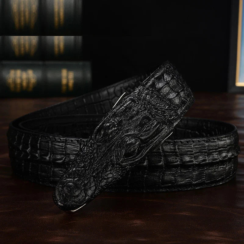 Discover Luxury and Style with the Alligator Bold Texture Elegant Men Belt