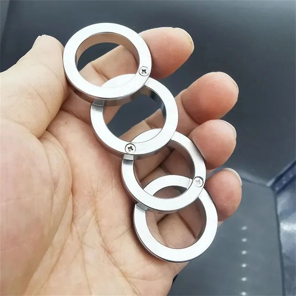 “Enhance Safety in Style: Discover the Stainless Steel Self-Defense Rotatable Foldable Ring”
