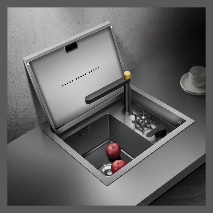 “Transform Your Kitchen with the Eco-Friendly Dual-Compartment Waste Disposal Integrated Sink”