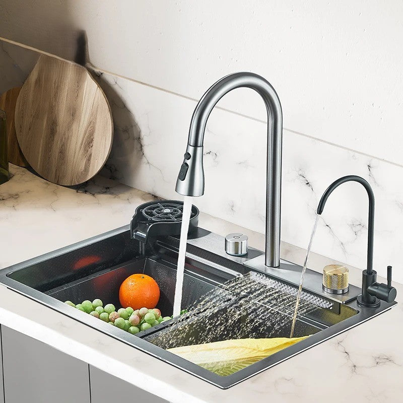 Upgrade Your Kitchen with a Stylish and Functional Stainless Steel Cup Washer Waterfall Sink