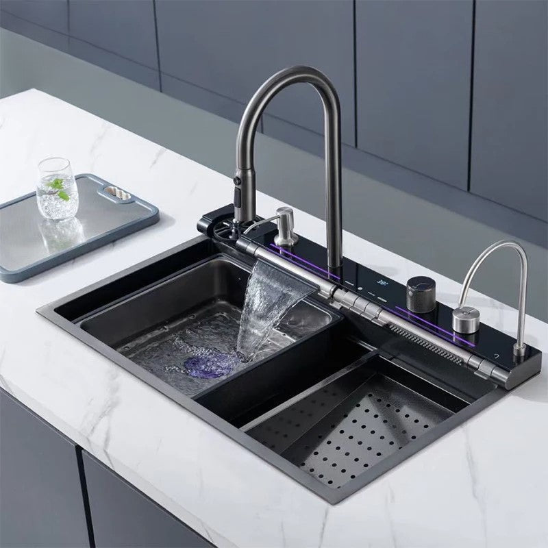 Enhance Your Kitchen with the Stylish Anti-Scratch LED Digital Display Sink