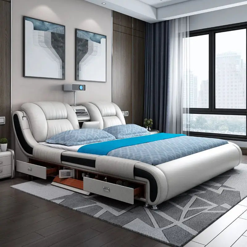 Smart Leather Bed: The Ultimate Luxury Gift for Comfort, Tech, and Storage