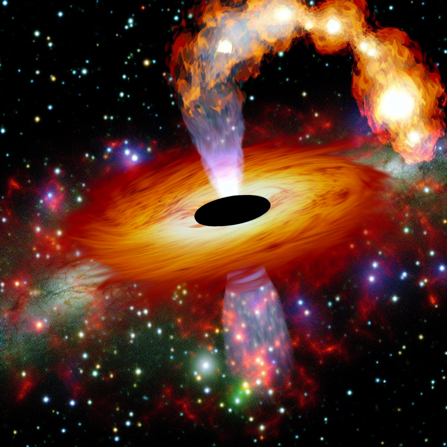 Giant Black Hole Jet: Scientists Discover a Cosmic Structure Bigger Than Three Galaxies!