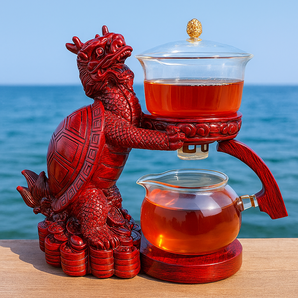 Magnetic Flow Kungfu Turtle Dragon Teapot: A Unique Gift for Tea Lovers & Art Aficionados