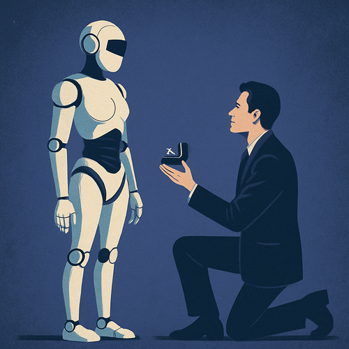 Man Proposes to AI: Exploring the Ethics and Future of Human-AI Relationships