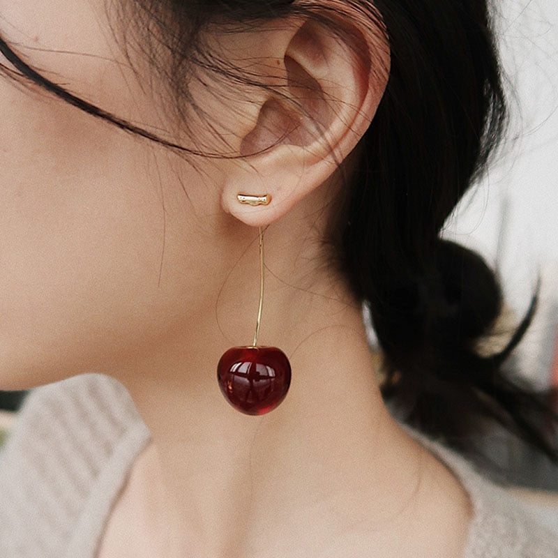 Cherry Fruit European Style Earrings: The Perfect Unique Gift for Playful Elegance
