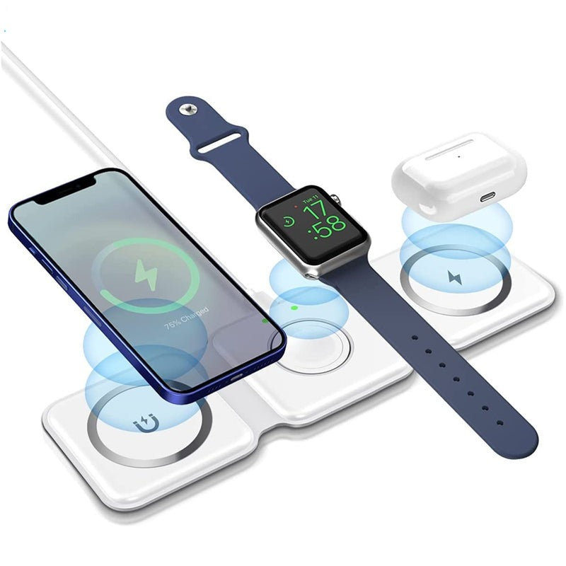 3-in-1 Foldable Wireless Charger: The Ultimate Gift for Tech Lovers & Organized Spaces
