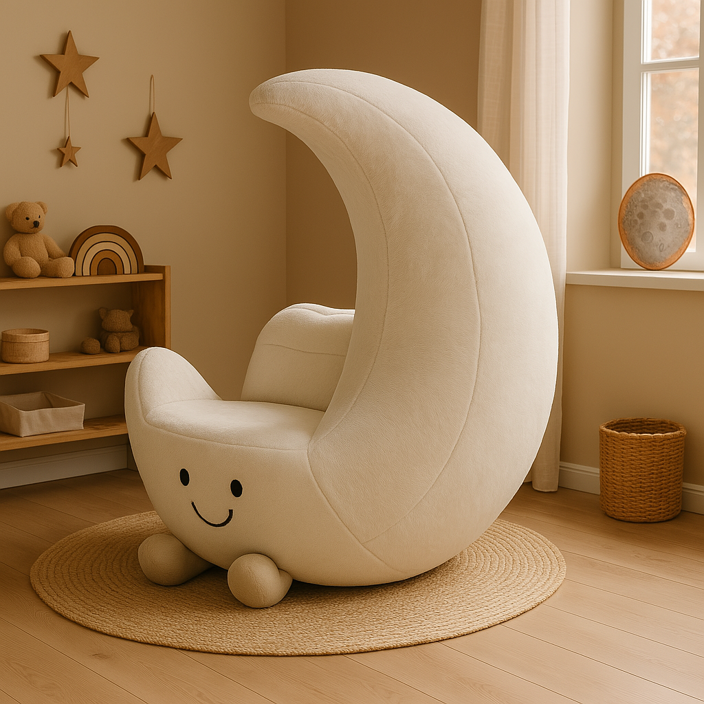 Crescent Moon Plush Lounge Chair: Your Dreamy Retreat & Unique Home Decor Gift