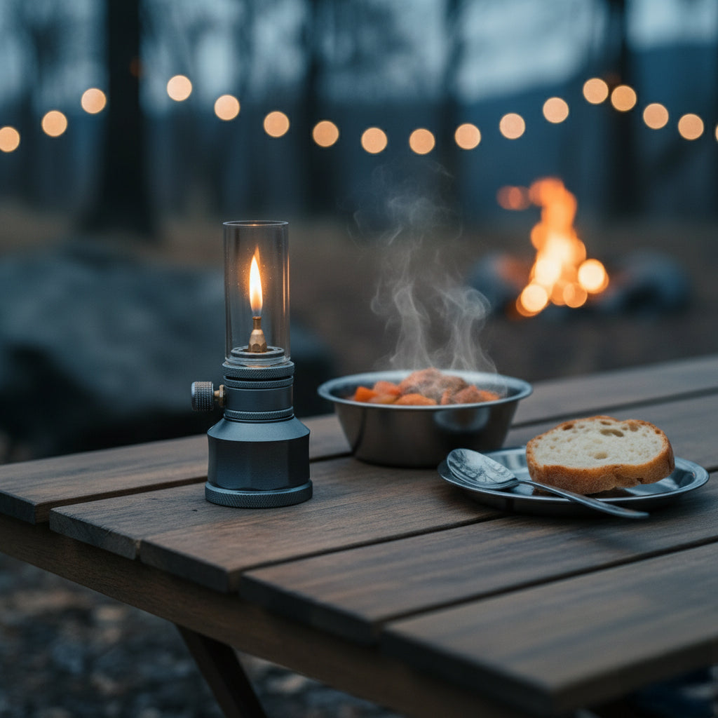 Mountain Peak Campsite Lamp: Portable Vintage Glow for Outdoor Adventures