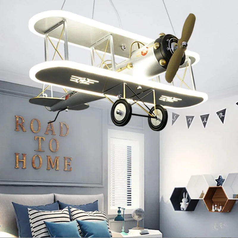 Vintage Airplane Ceiling Lamp: Unique Decor & High-Flying Gift for Kids’ Rooms