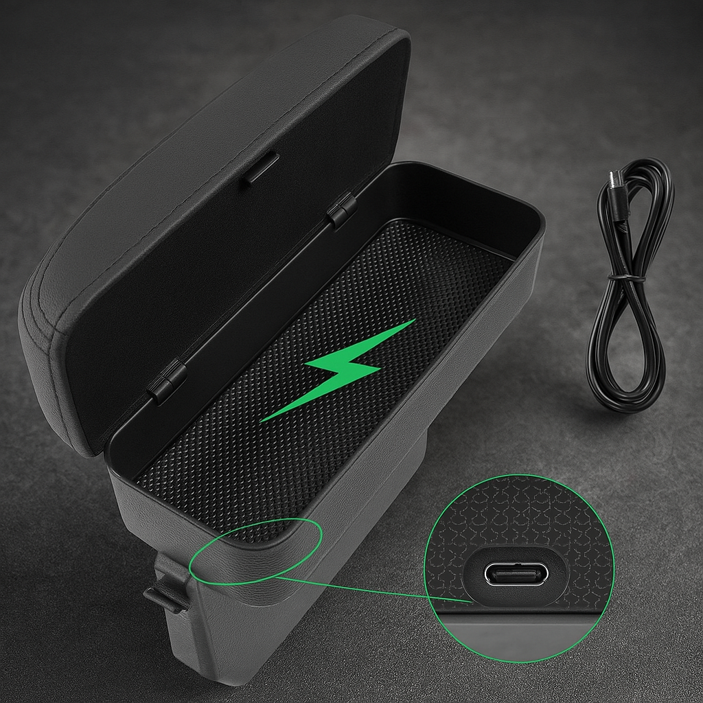 Auto Seat Gap Organizer with Wireless Charger: The Perfect Car Gadget Gift