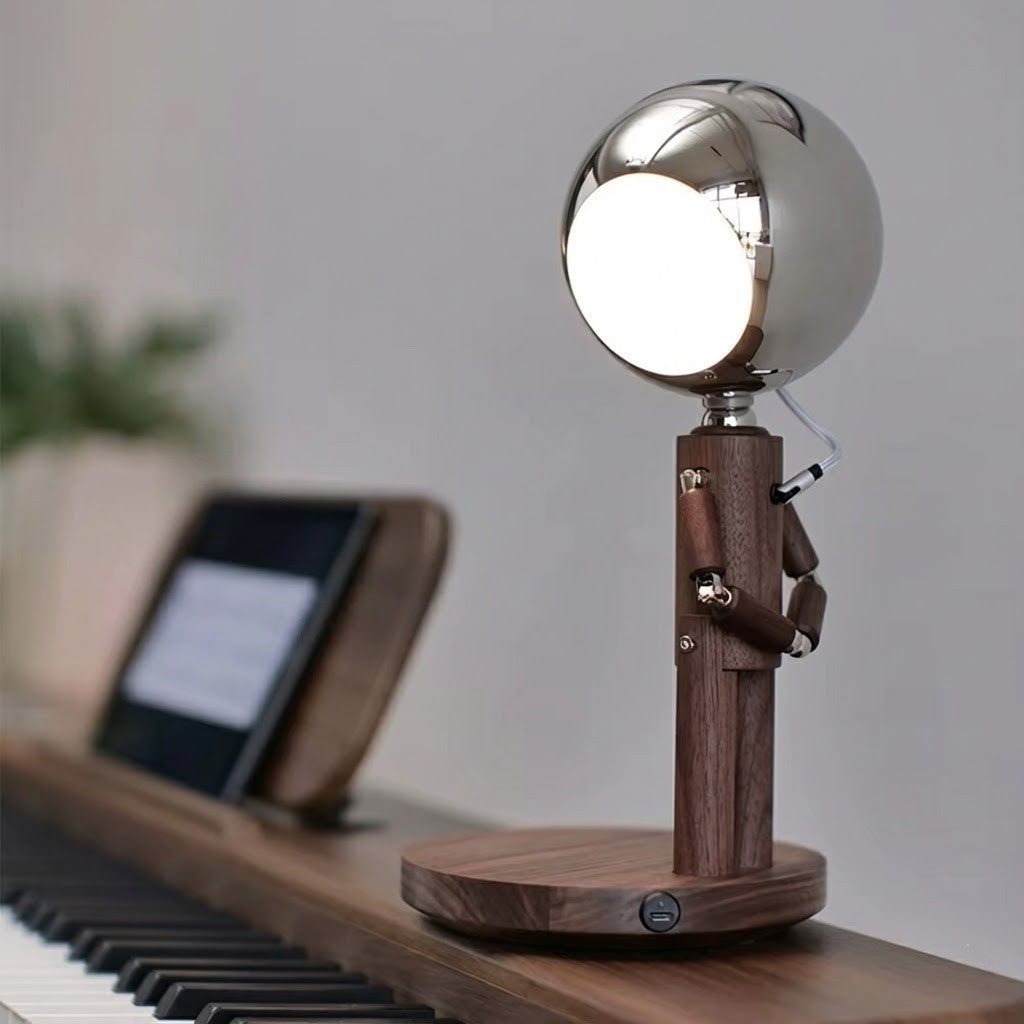 Lunar Robot Astronaut Wooden Lamp: The Unique Gift & Creative Gadget for Any Space
