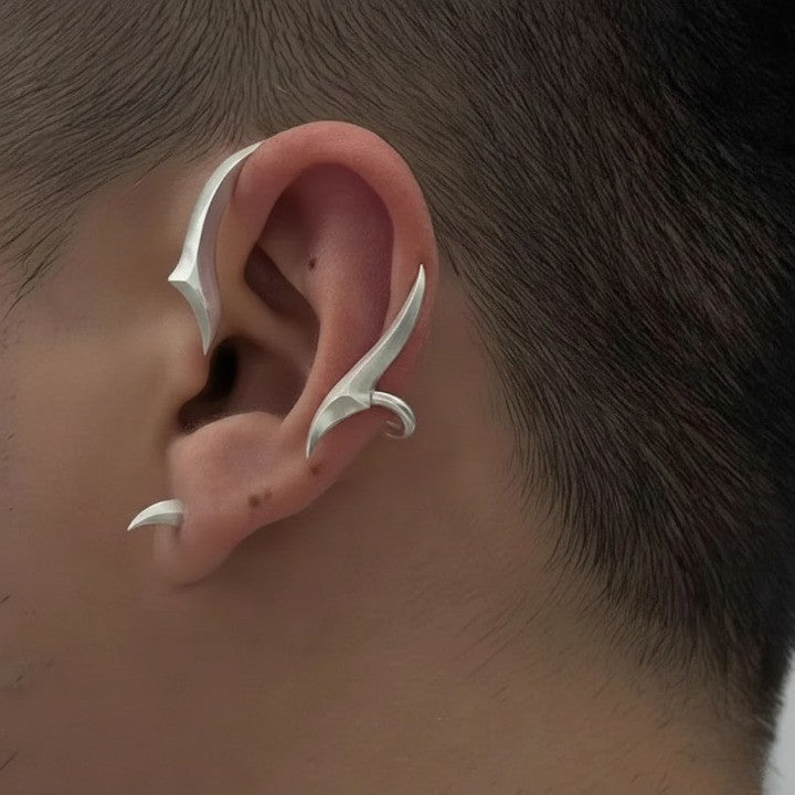 Night Arc Japanese Ear Cuff: Sculptural Style, No Piercings, Perfect Unique Gift