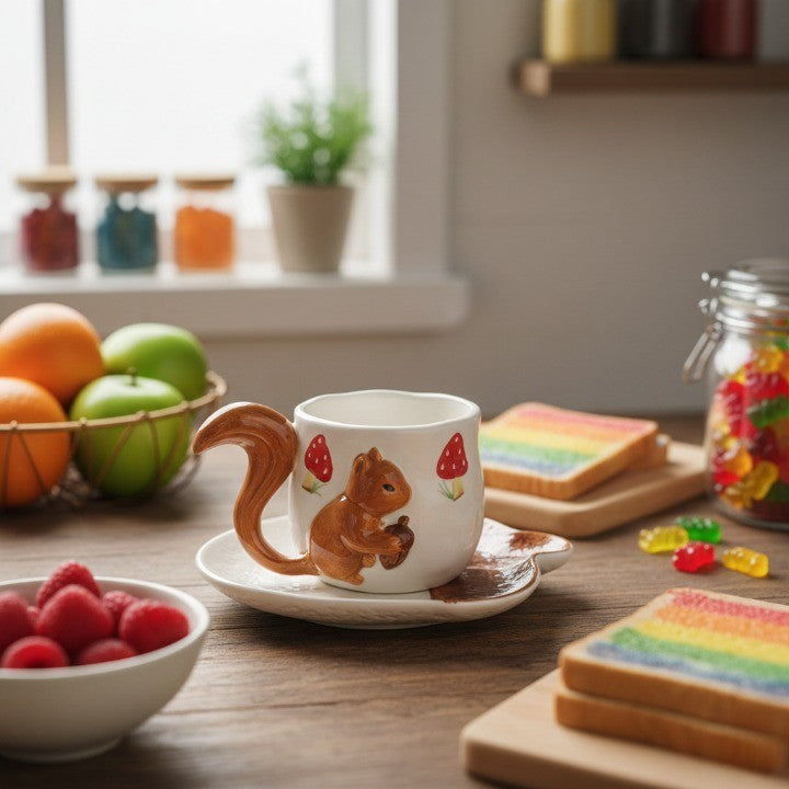 The Forest Squirrel Artisan Tea Cup: A Unique Gift for Nature & Tea Lovers