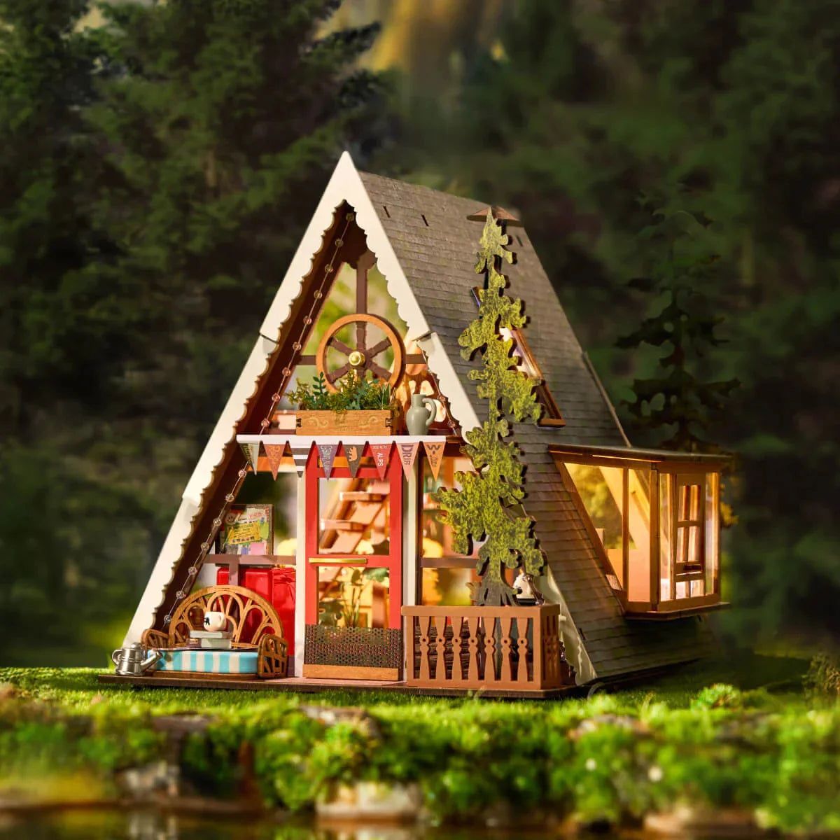 Woodland Dream Miniature Cabin DIY Kit: Build a Unique Gift & Whimsical Home Decor