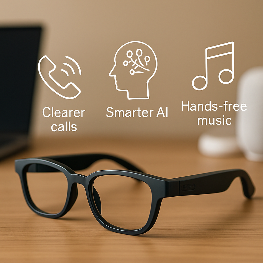 Next-Gen AI Smart Glasses: Clearer Calls, Smarter AI & Hands-Free Music