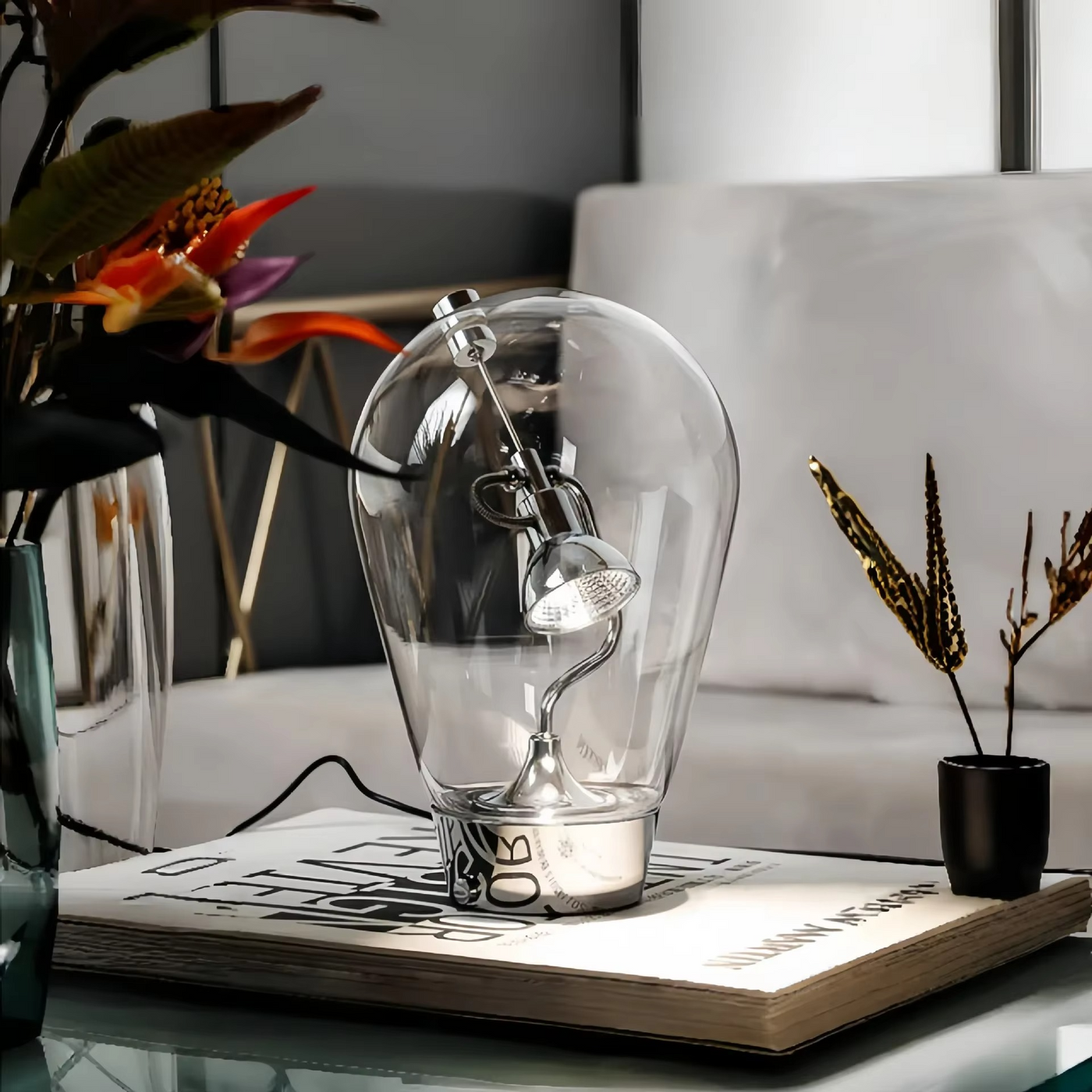 Glass Halo Sculptural Table Lamp: The Unique Gift for Modern Home Decor Lovers