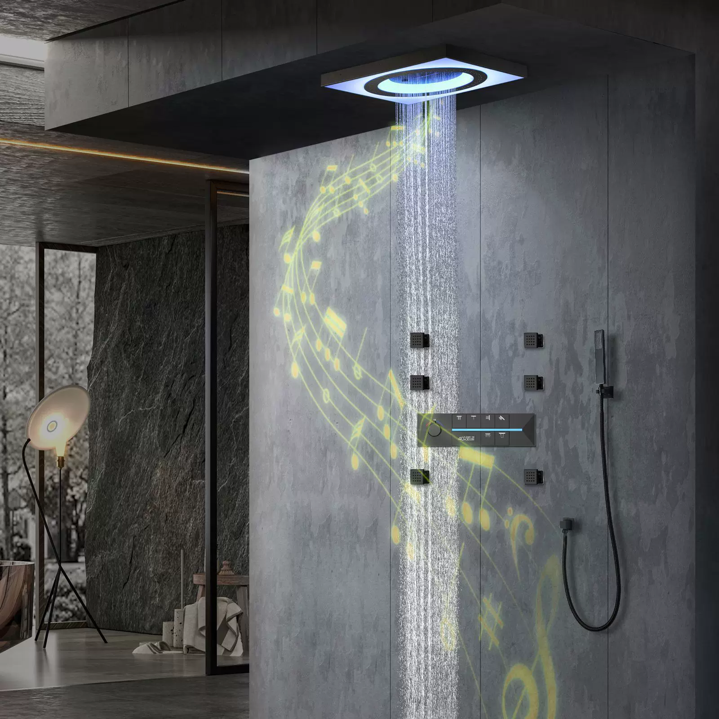Rainfall Smart LED Music Shower System: The Ultimate Unique Gift for a Luxury Home Spa