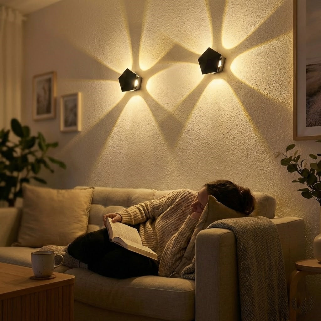 Black Prism Ambient Minimal Wall Lamp: Unique Gift for Modern Home Decor