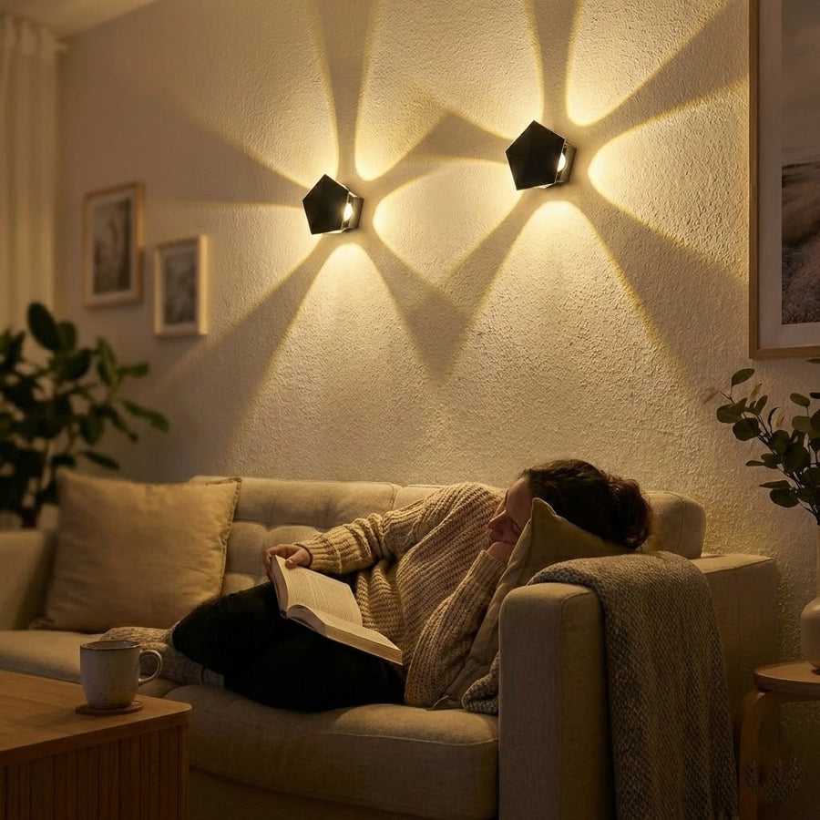 Black Prism Ambient Minimal Wall Lamp: Unique Gift for Modern Home Decor