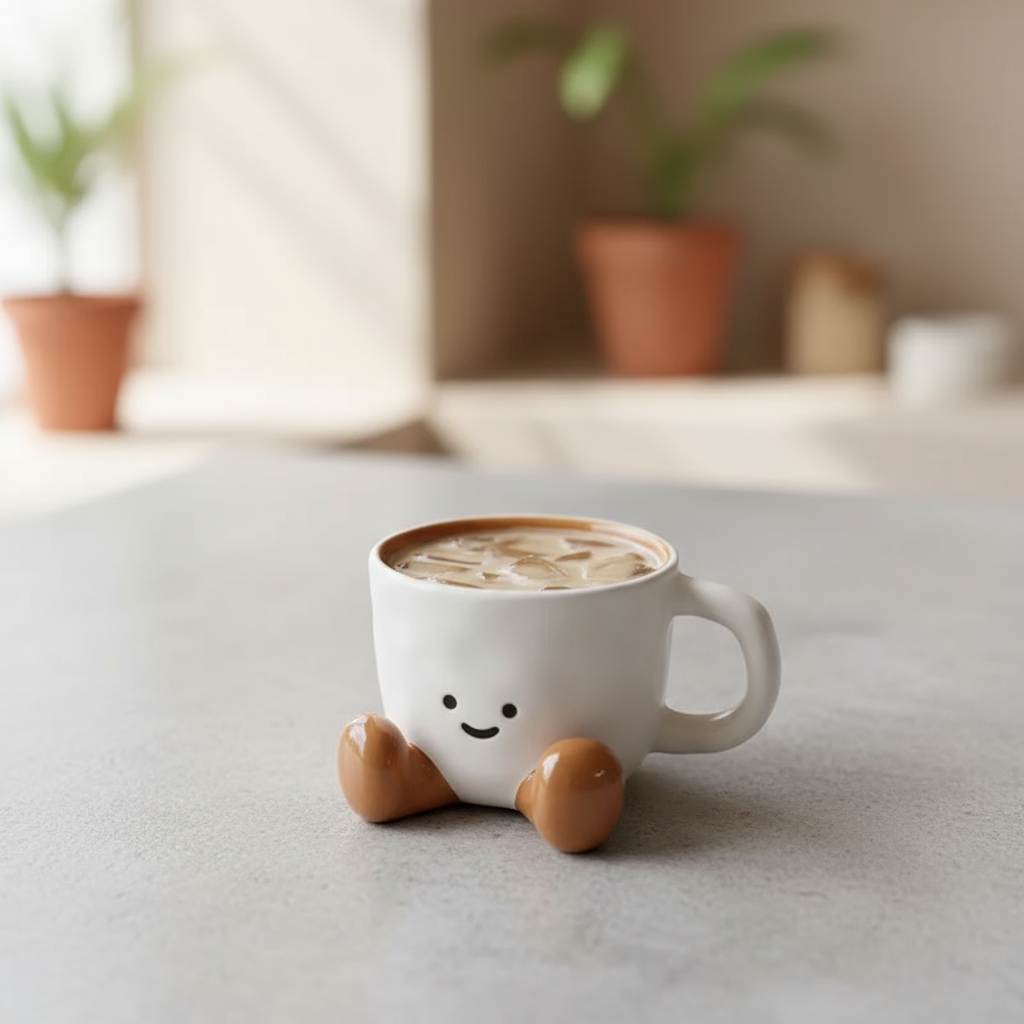 Happy Cute Face Ceramic Mug: The Perfect Gift to Brighten Any Morning