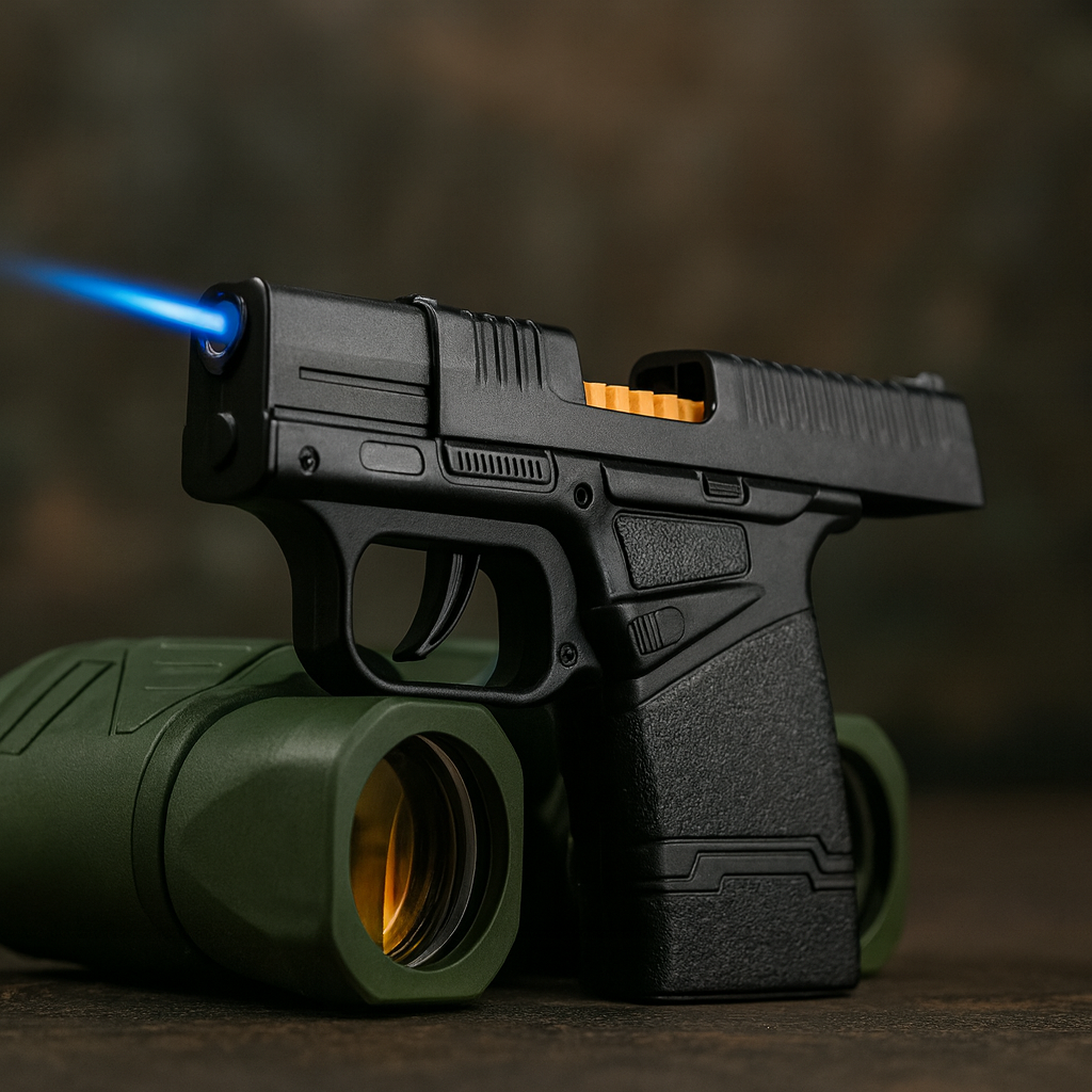 Tactical Gun Shape Jet Flame Lighter with Hidden Storage: The Ultimate Gadget Gift