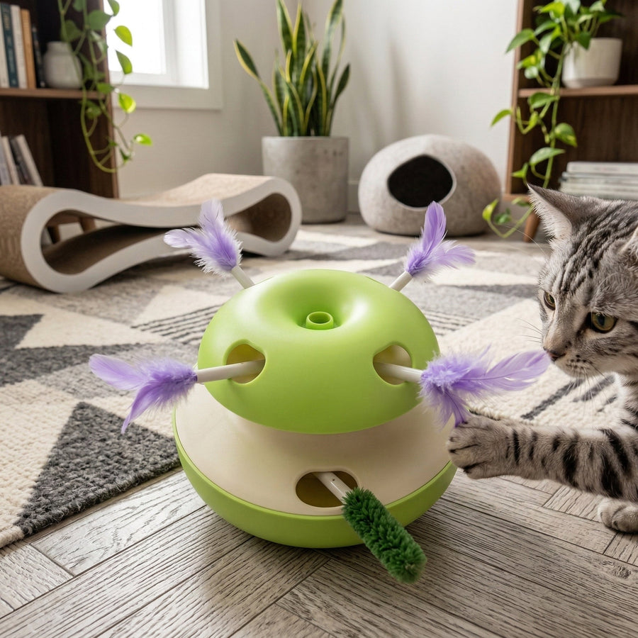 Apple Style Automatic Cat Teaser: The Stylish Gift for Active Cats & Happy Owners