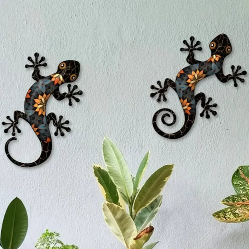 Artistic Mosaic Gecko Wall Decor: Unique Gift Idea for Vibrant Home & Garden