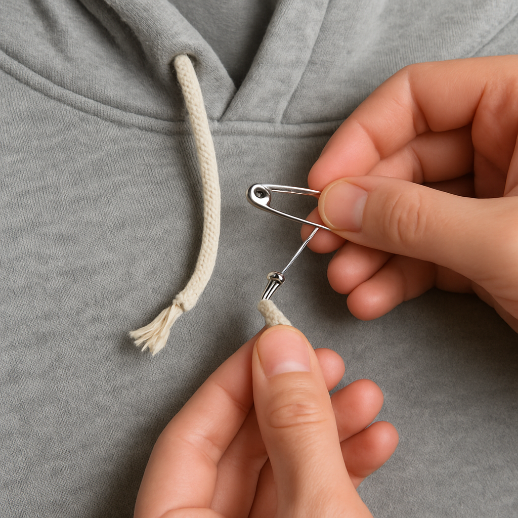 Loose Hoodie String? The Simple Safety Pin Hack to Fix It (No Removal Needed!)