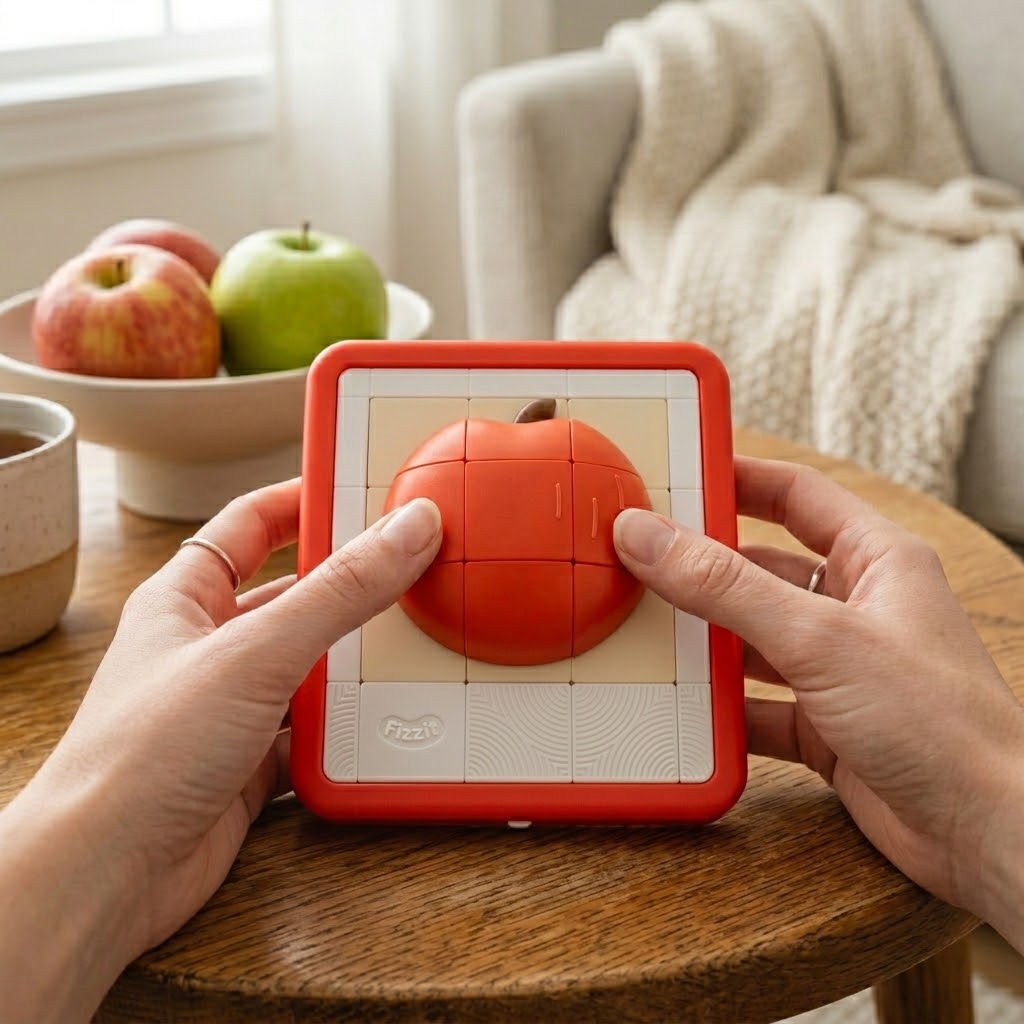 Apple Sliding Block Logic Puzzle Toy: The Unique Gift for Mindful Play & Mental Reset
