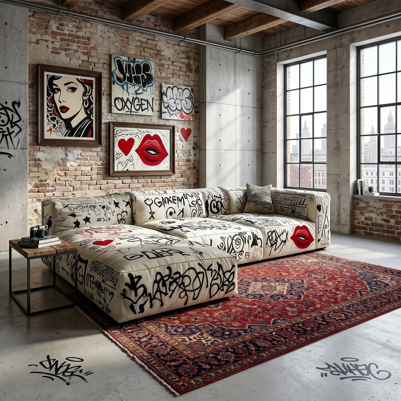 Graffiti Sectional Sofa Bed: The Ultimate Statement & Unique Gift for Creative Homes
