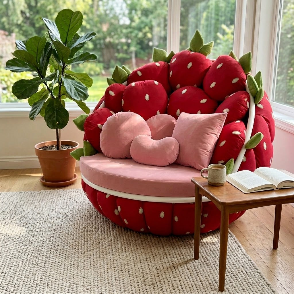 Strawberry Plush Lounge Sofa Chair: The Ultimate Whimsical Gift for Playful Comfort