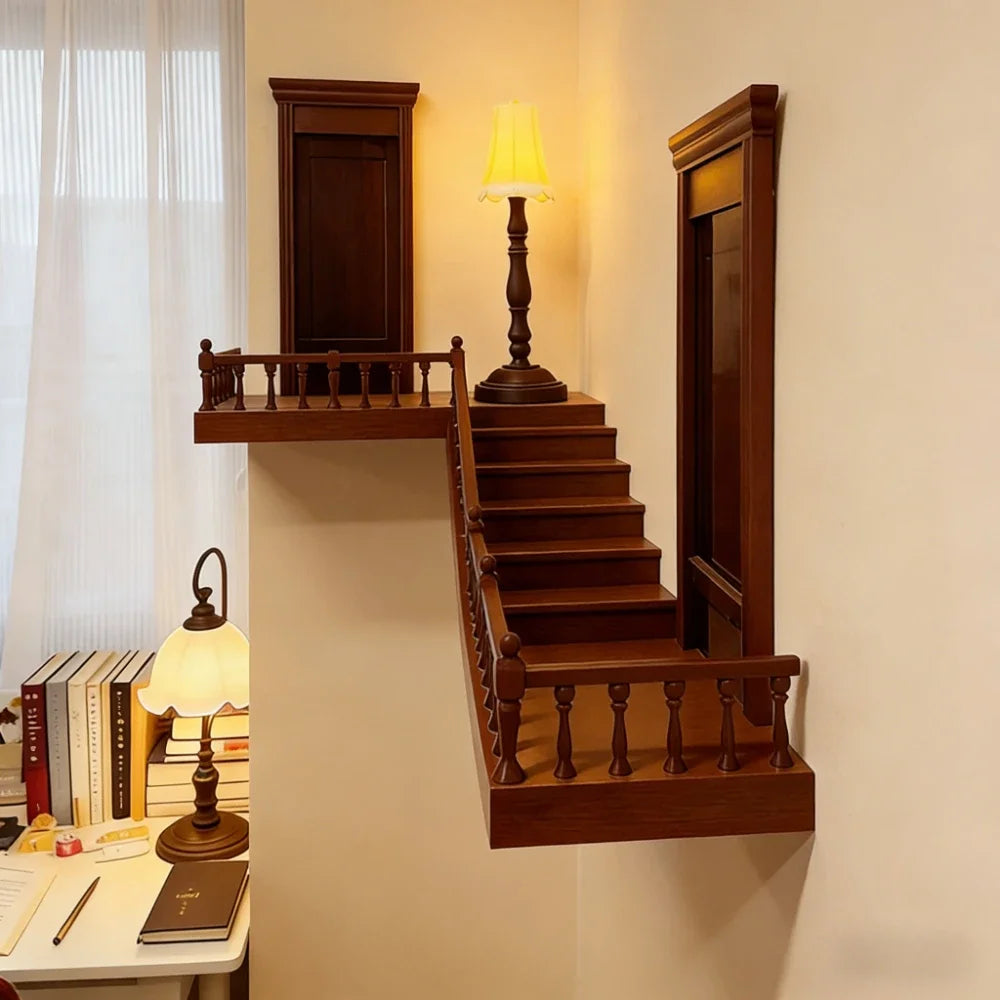 Dream Stairway Miniature Corner Shelf: Whimsical Display, Collector’s Treasure & Unique Gift