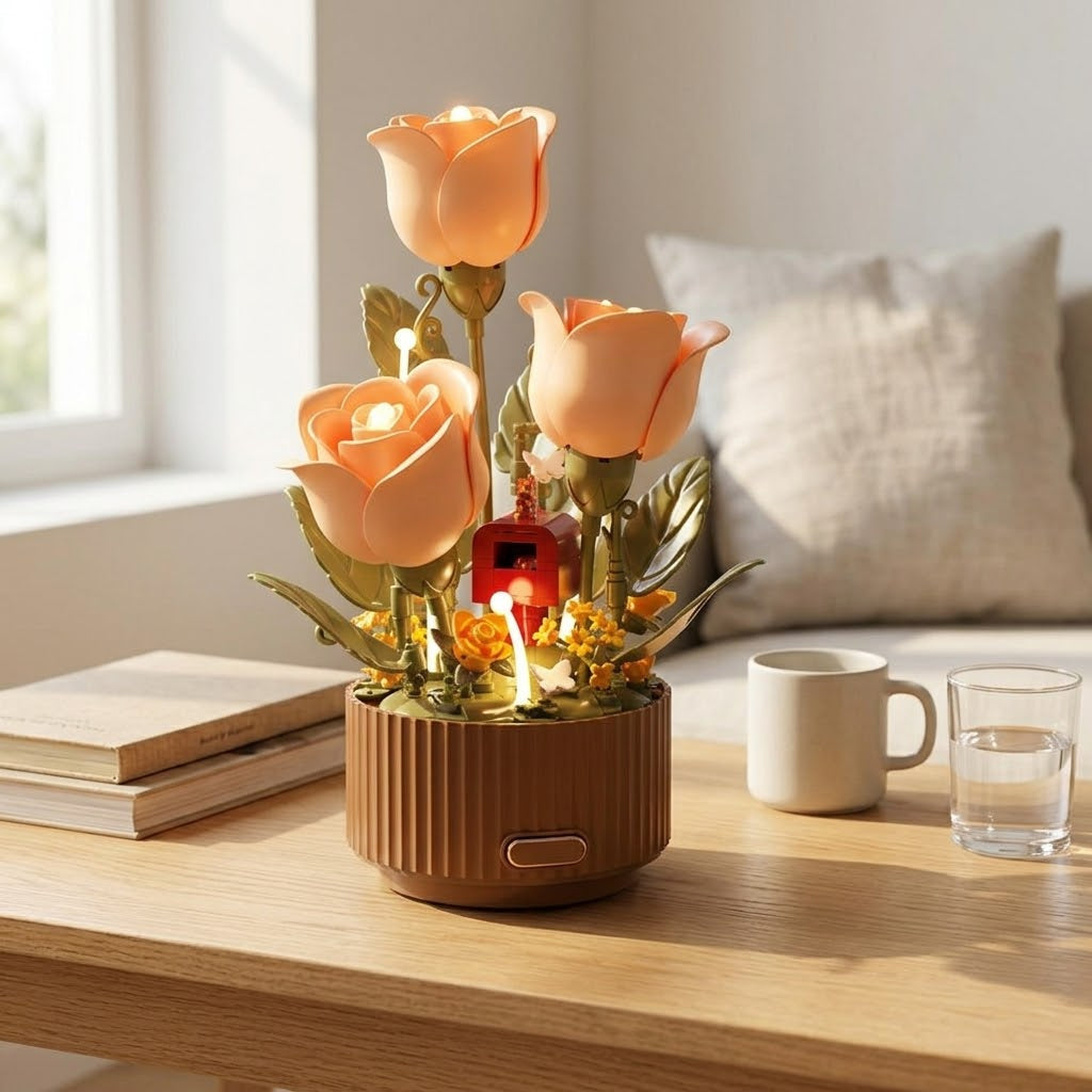 Interactive Blooming Rose Table Lamp: A Magical Gift & DIY Decor That Blooms